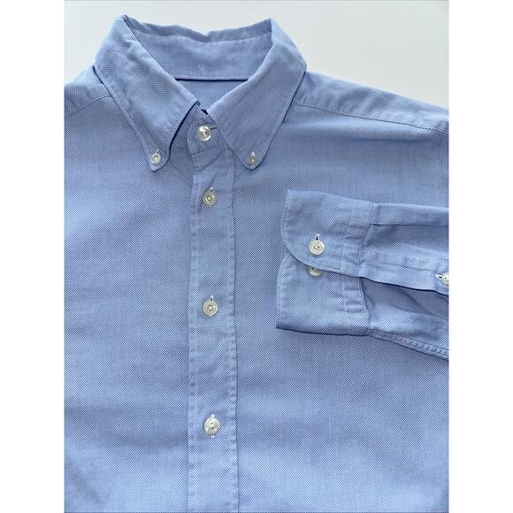 Eton Slim Medium Light Blue Dress Shirt 15.5 39 Button-Up Wedding Cotton Career - Picture 1 of 9